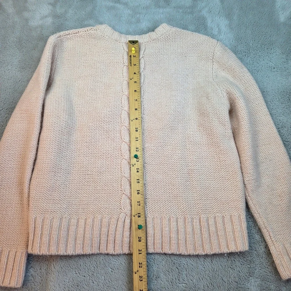 Kate Spade Saturday Wool Alpaca Sweater Womens Large Pink Cable Knit Boxy Chunky